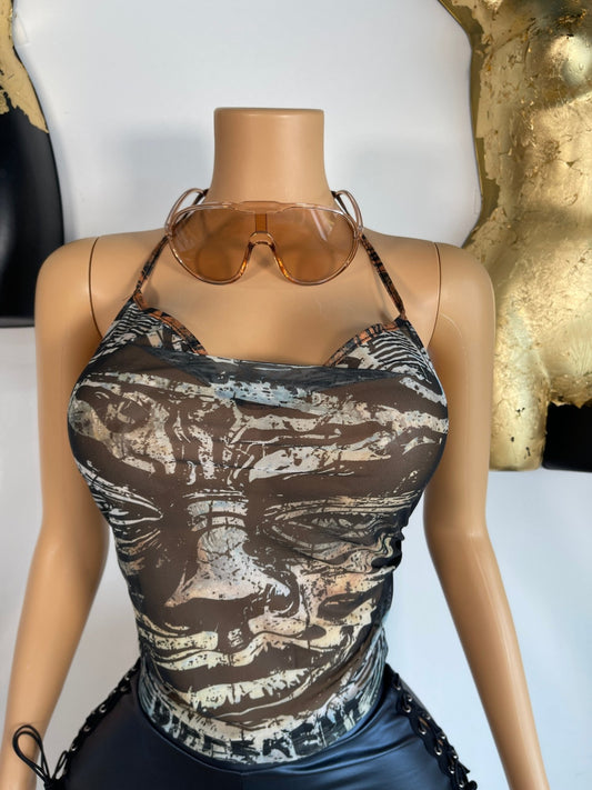 Face It Mesh Crop Top - Black - Head Over Heels: All In One Boutique