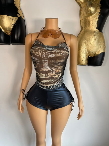 Face It Mesh Crop Top - Black - Head Over Heels: All In One Boutique