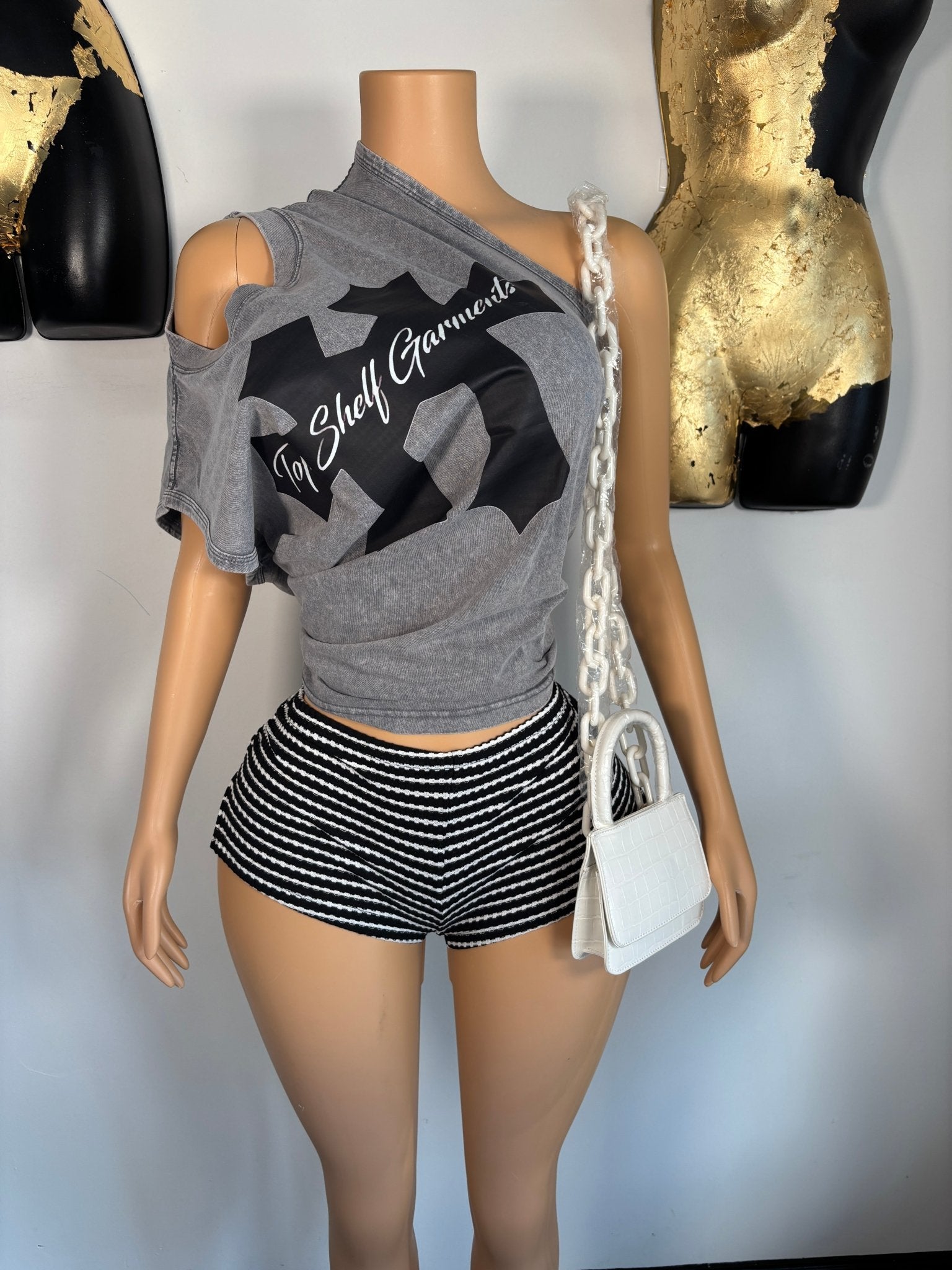 Fahion Hard Muscle Tee - Grey - Head Over Heels: All In One Boutique