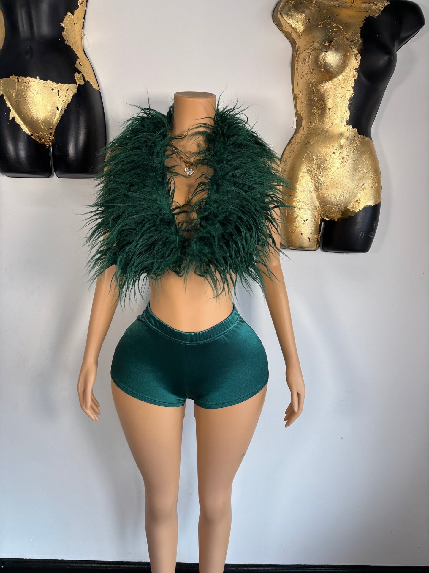 Flamingo Short Set - Green - Head Over Heels: All In One Boutique