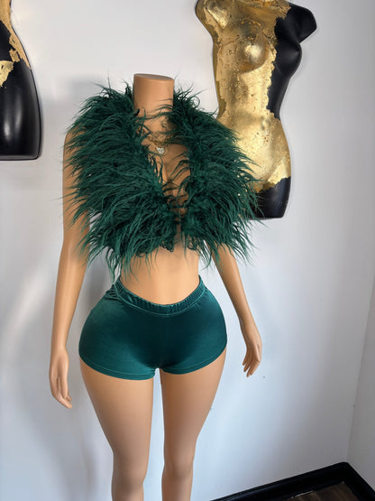 Flamingo Short Set - Green - Head Over Heels: All In One Boutique