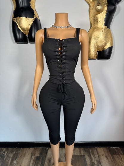 For The Night Capri Set - Black - Head Over Heels: All In One Boutique