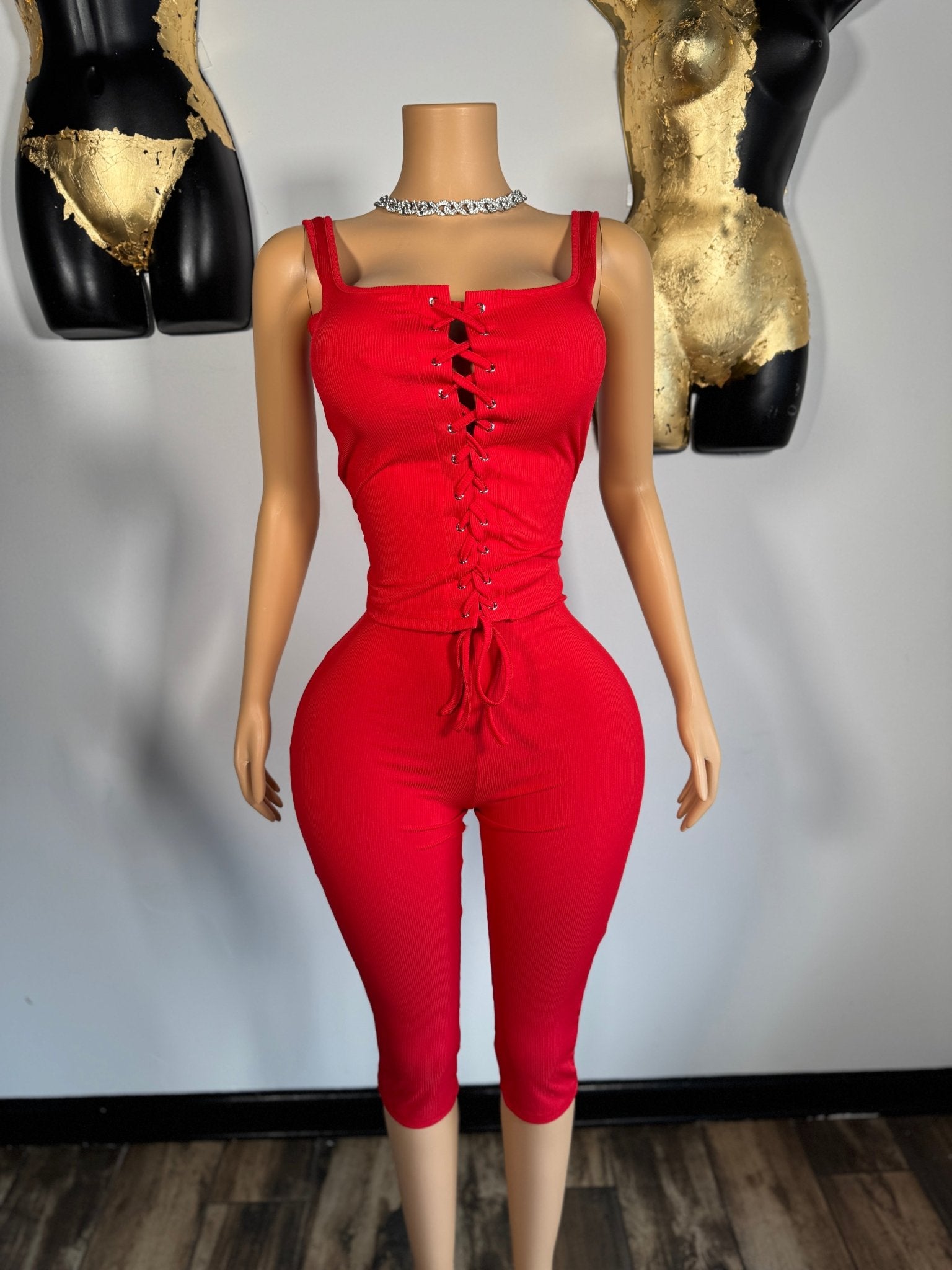 For The Night Capri Set - Red - Head Over Heels: All In One Boutique