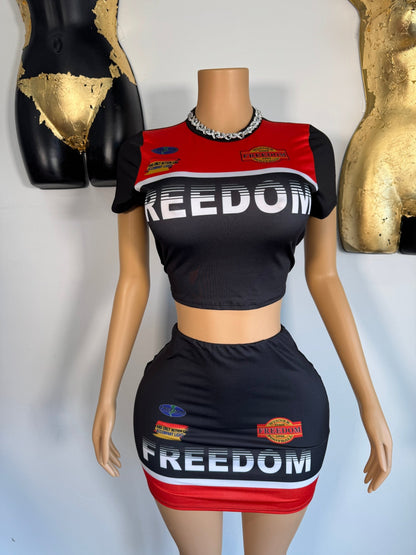 Freedom Skirt Set - Red/ Black - Head Over Heels: All In One Boutique