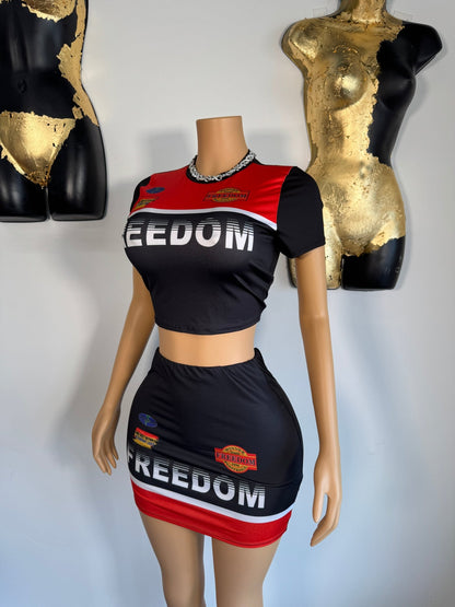 Freedom Skirt Set - Red/ Black - Head Over Heels: All In One Boutique