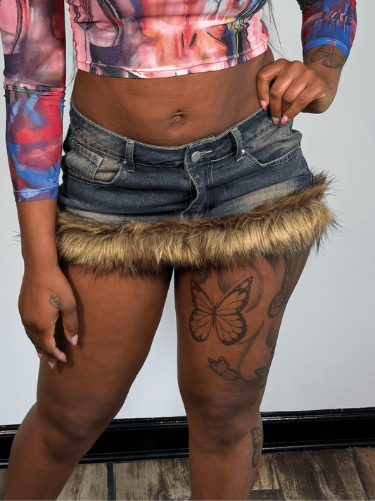 Furbie Skirt - Denim - Head Over Heels: All In One Boutique