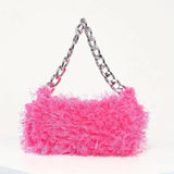Furry Handbag- Pink