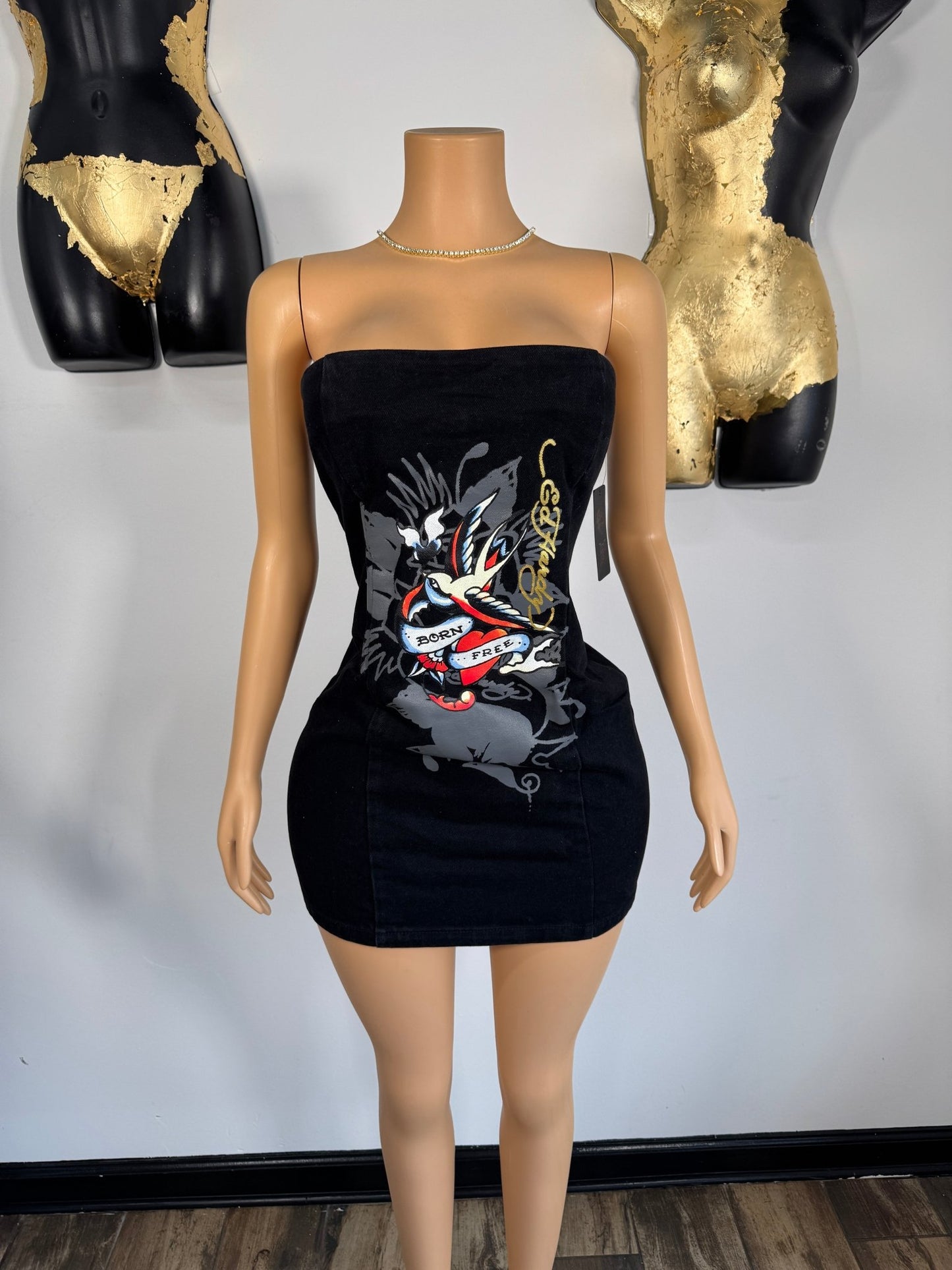 Hardy Denim Dress - Black - Head Over Heels: All In One Boutique