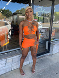 Honey Skirt Set- Orange - Head Over Heels: All In One Boutique