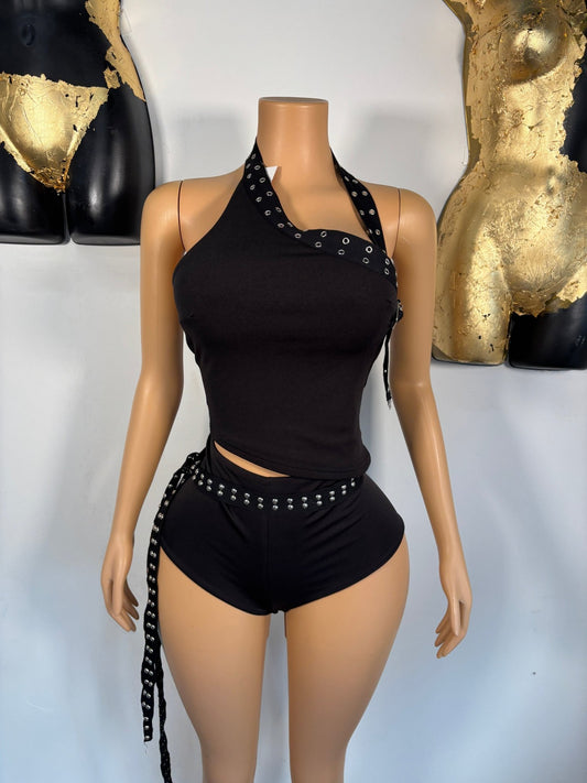 Hot Stuff Short Set - Black - Head Over Heels: All In One Boutique