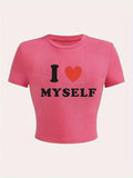 I Love Myself Crop Top- Pink - Head Over Heels: All In One Boutique