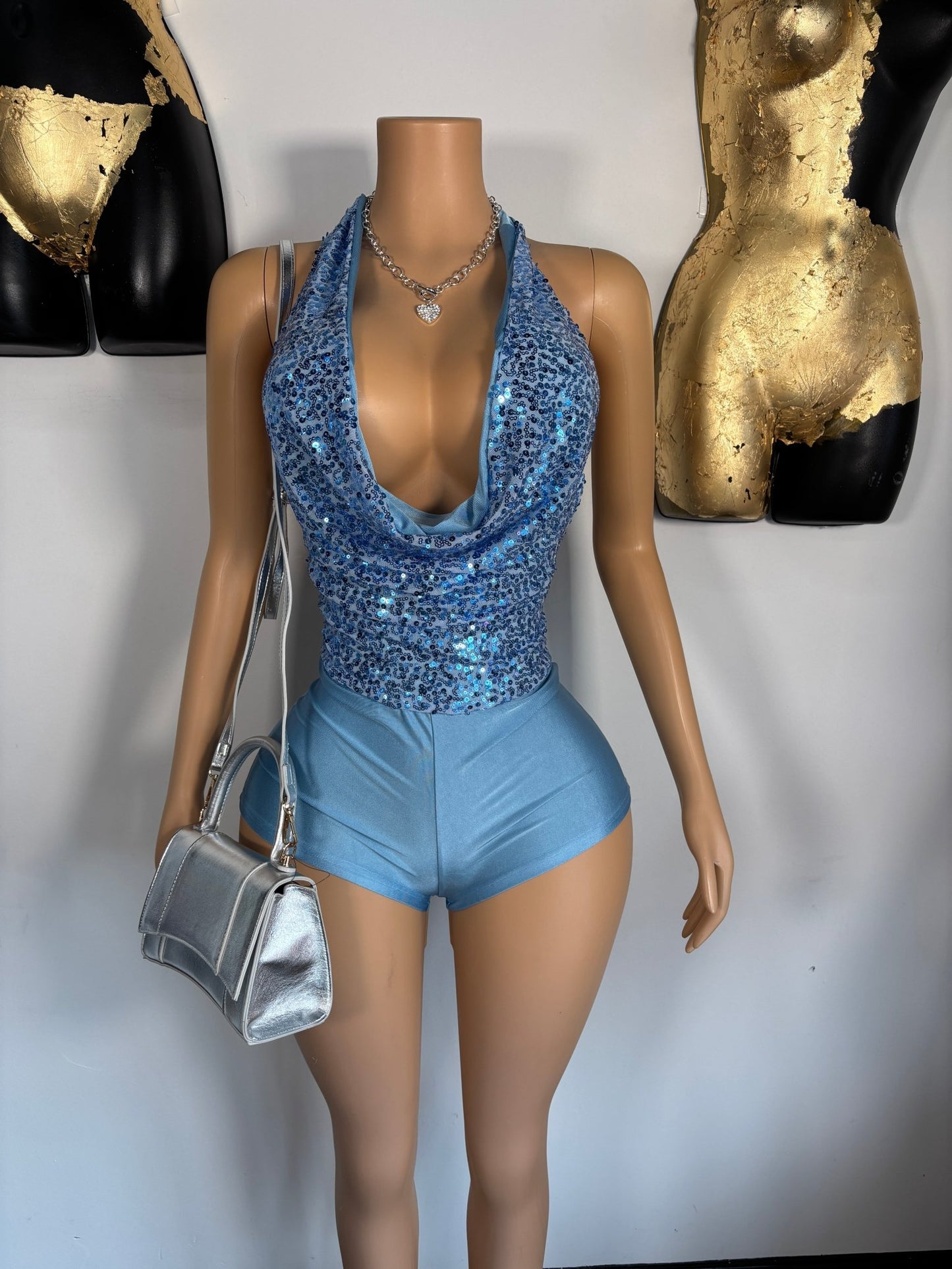 In Too Deep Short Set - Blue - Head Over Heels: All In One Boutique