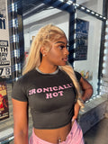 Ironically Hot Crop Top- Black
