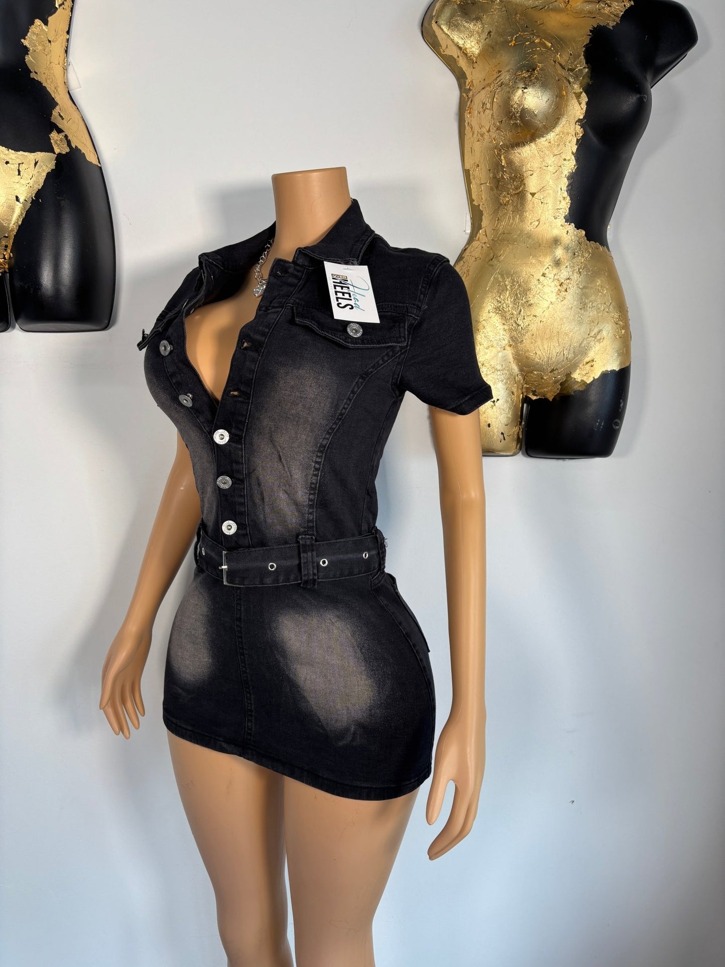 Jenny From The Block Dress - Dark Denim - Head Over Heels: All In One Boutique
