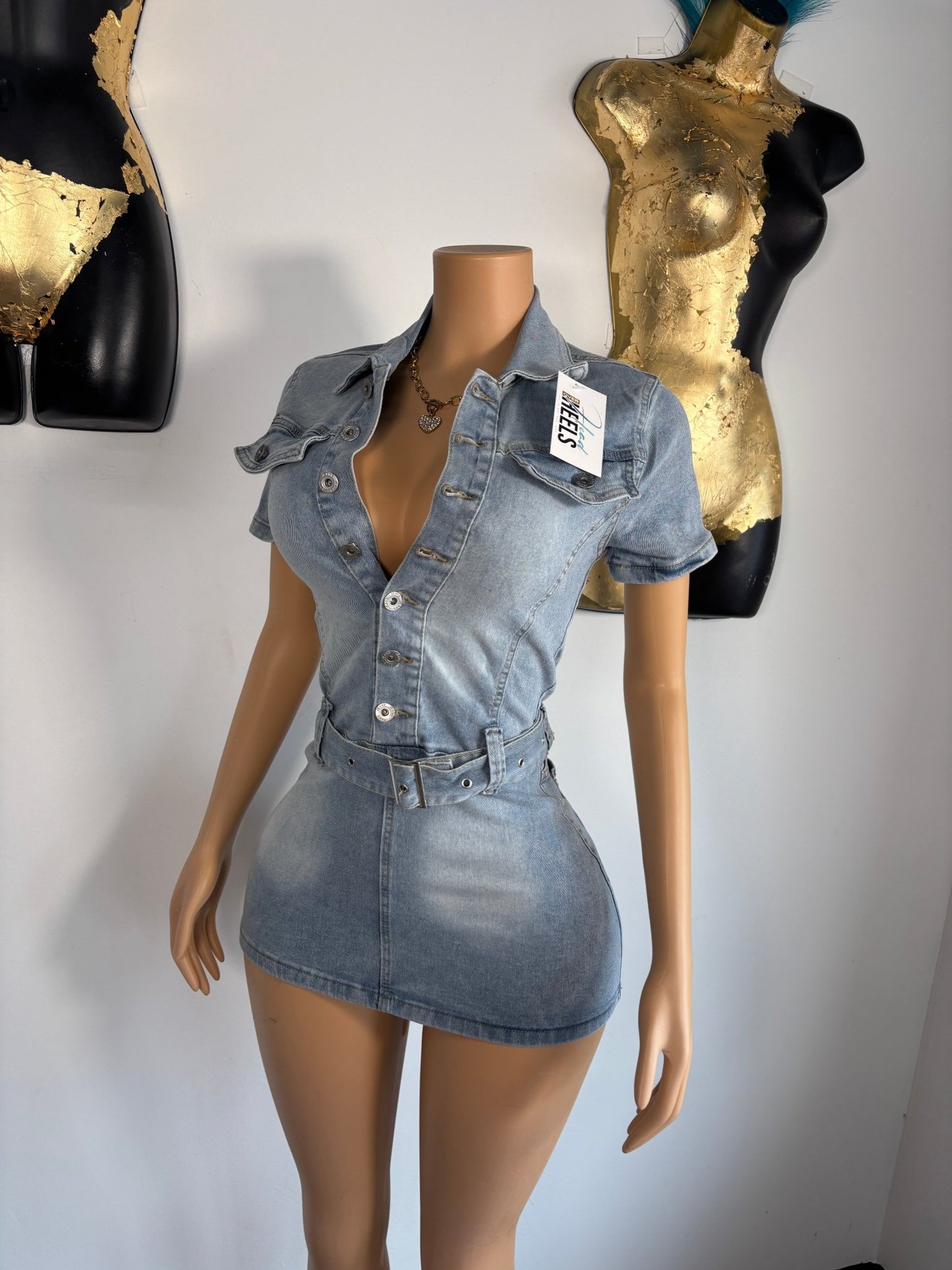 Jenny From The Block Dress - Light Denim - Head Over Heels: All In One Boutique