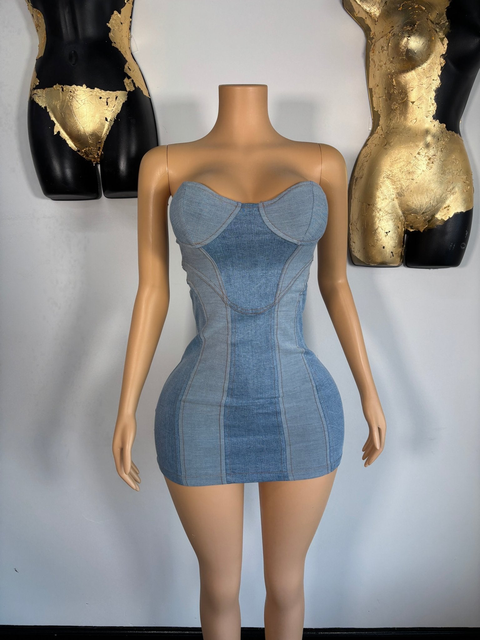 Jessalyn Dress - Denim - Head Over Heels: All In One Boutique