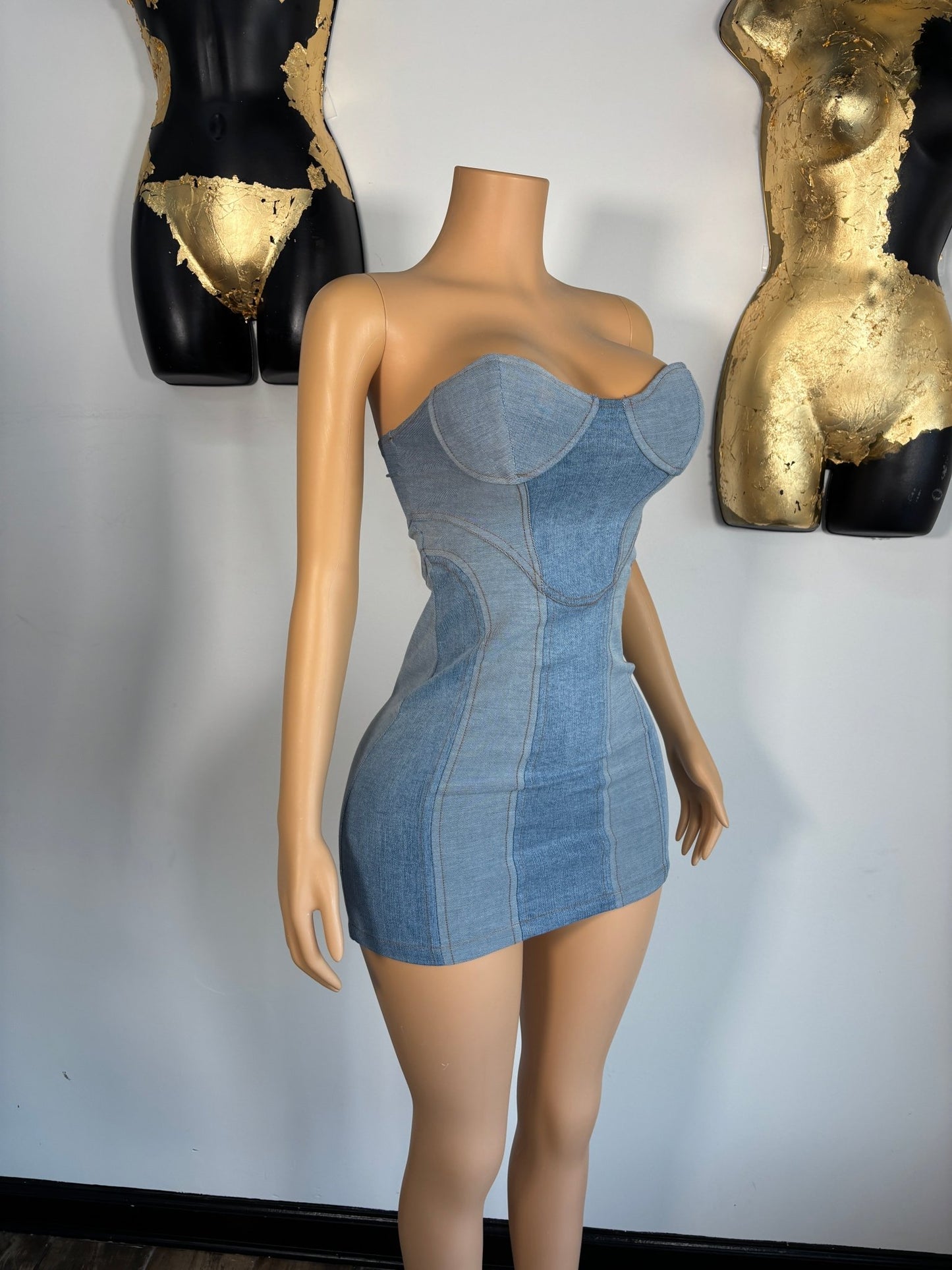 Jessalyn Dress - Denim - Head Over Heels: All In One Boutique