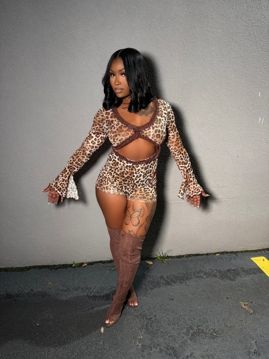 Keep It Pushing Romper - Leopard - Head Over Heels: All In One Boutique