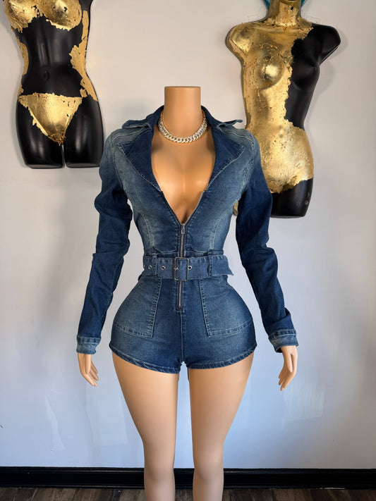 Kim Romper - Denim - Head Over Heels: All In One Boutique