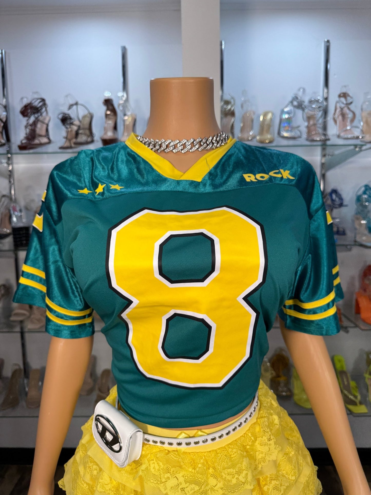 Lucky 8 Jersey - Green - Head Over Heels: All In One Boutique