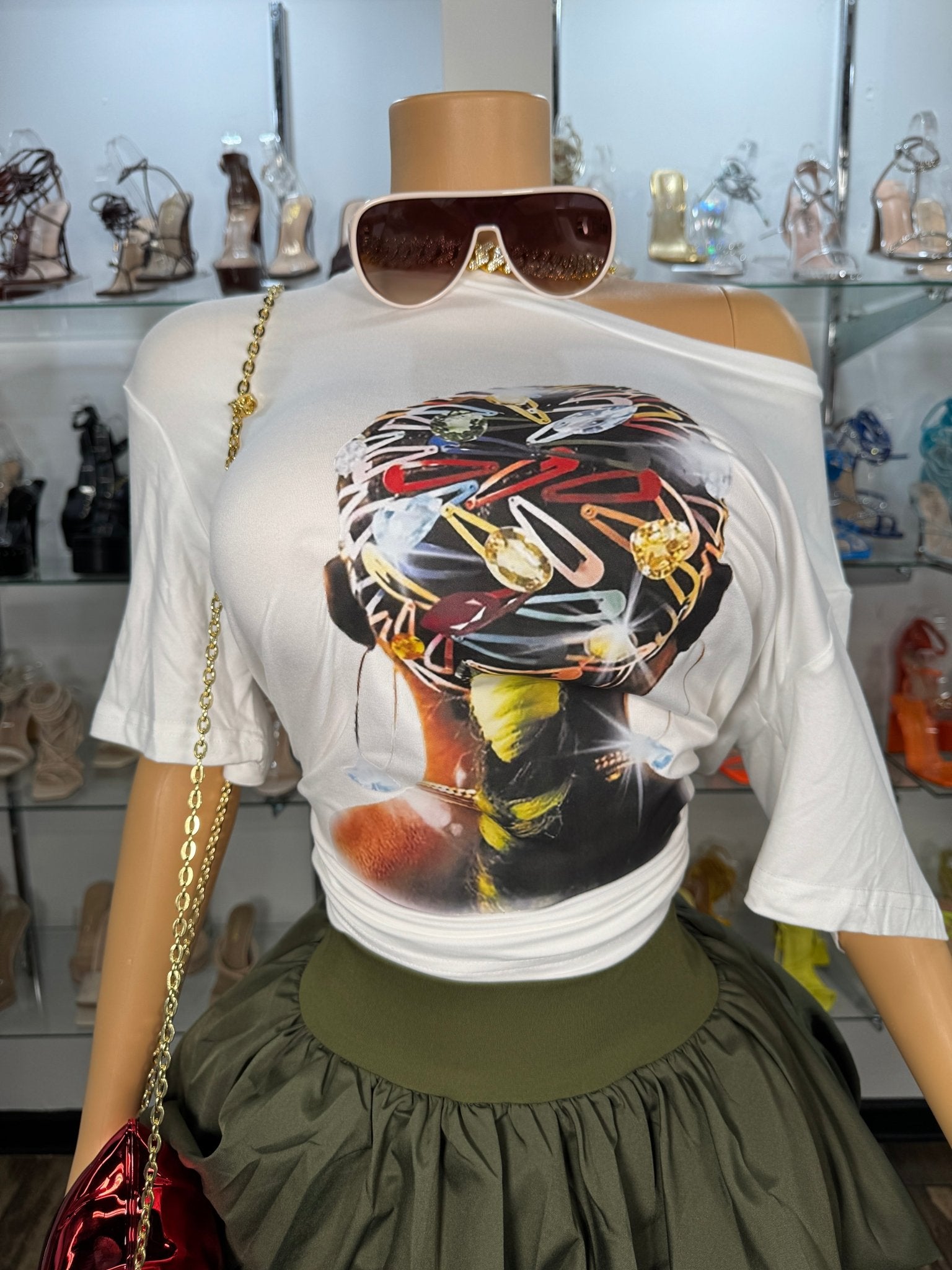 Melanin Hair Graphic Tee - White - Head Over Heels: All In One Boutique