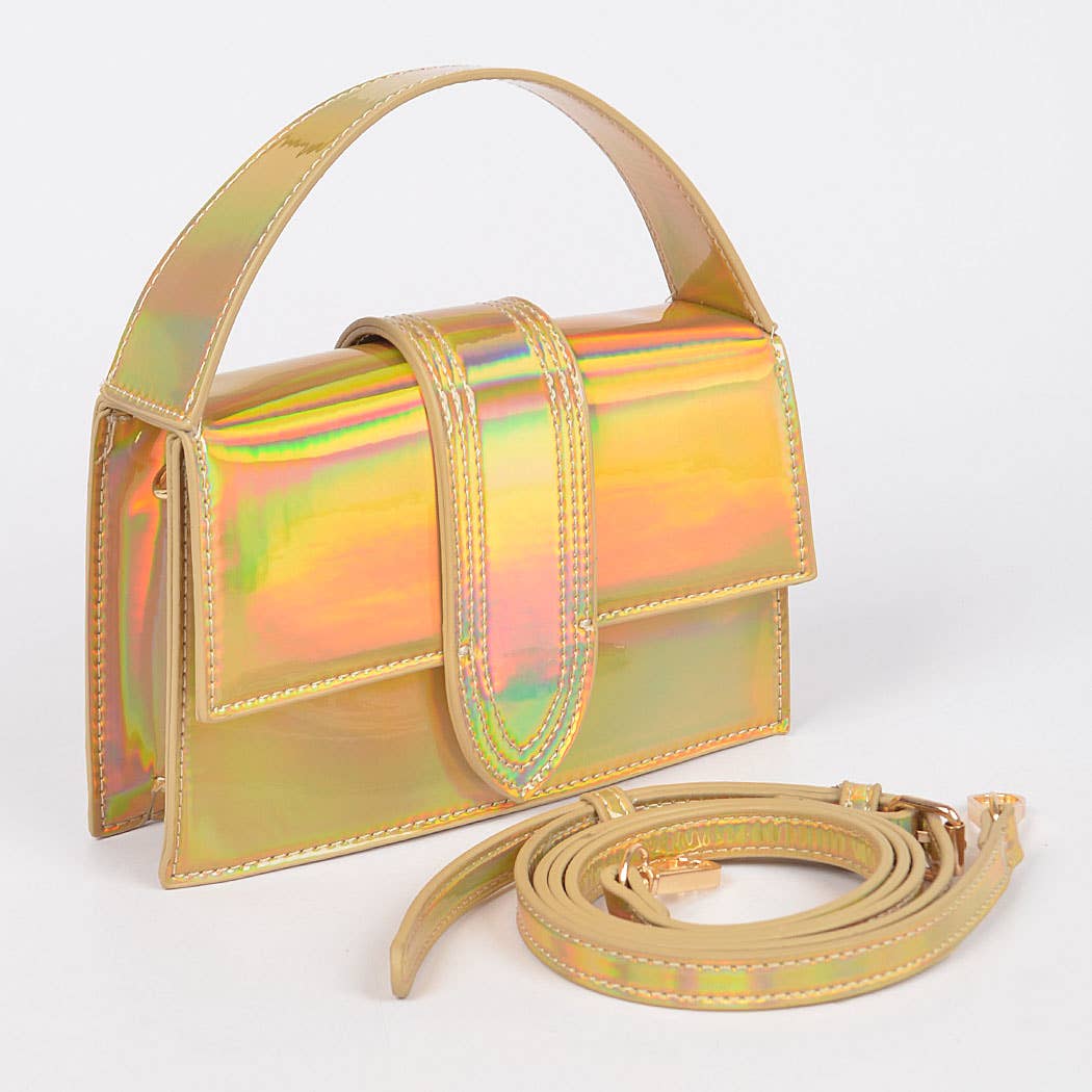 Metallic Top Handle Crossbody Bag - Gold (Final Sale) - Head Over Heels: All In One Boutique