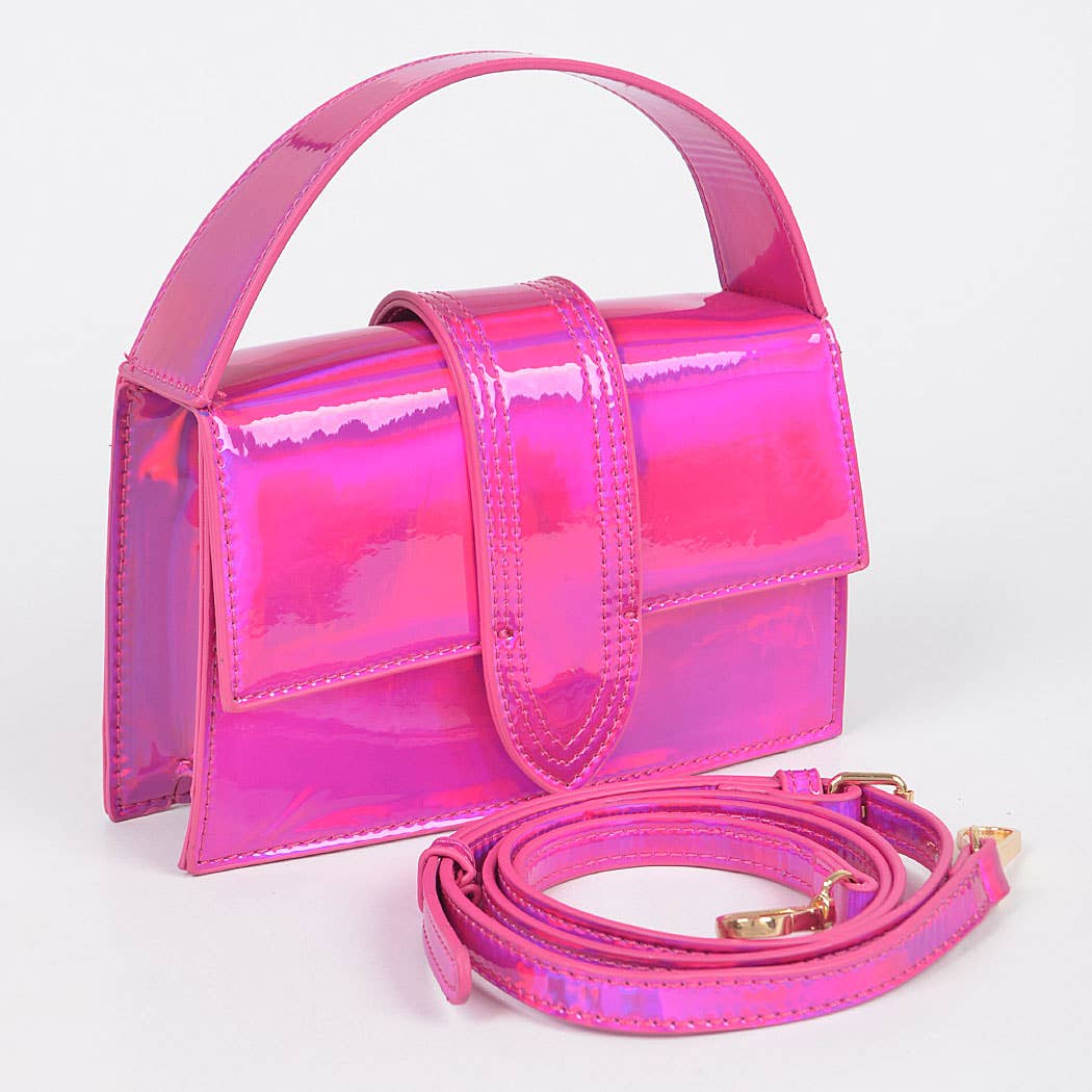 Metallic Top Handle Crossbody Bag - Pink (Final Sale) - Head Over Heels: All In One Boutique