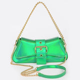 Mirror Metallic Chain Handle Bag - Green (Final Sale) - Head Over Heels: All In One Boutique