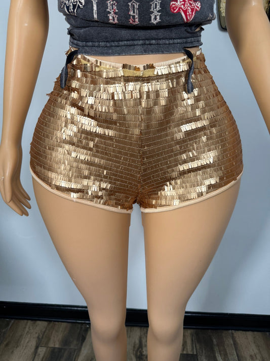 More Sequin Shorts - Gold - Head Over Heels: All In One Boutique