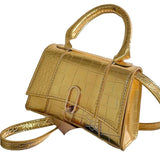Motion Croc Handbag- Gold
