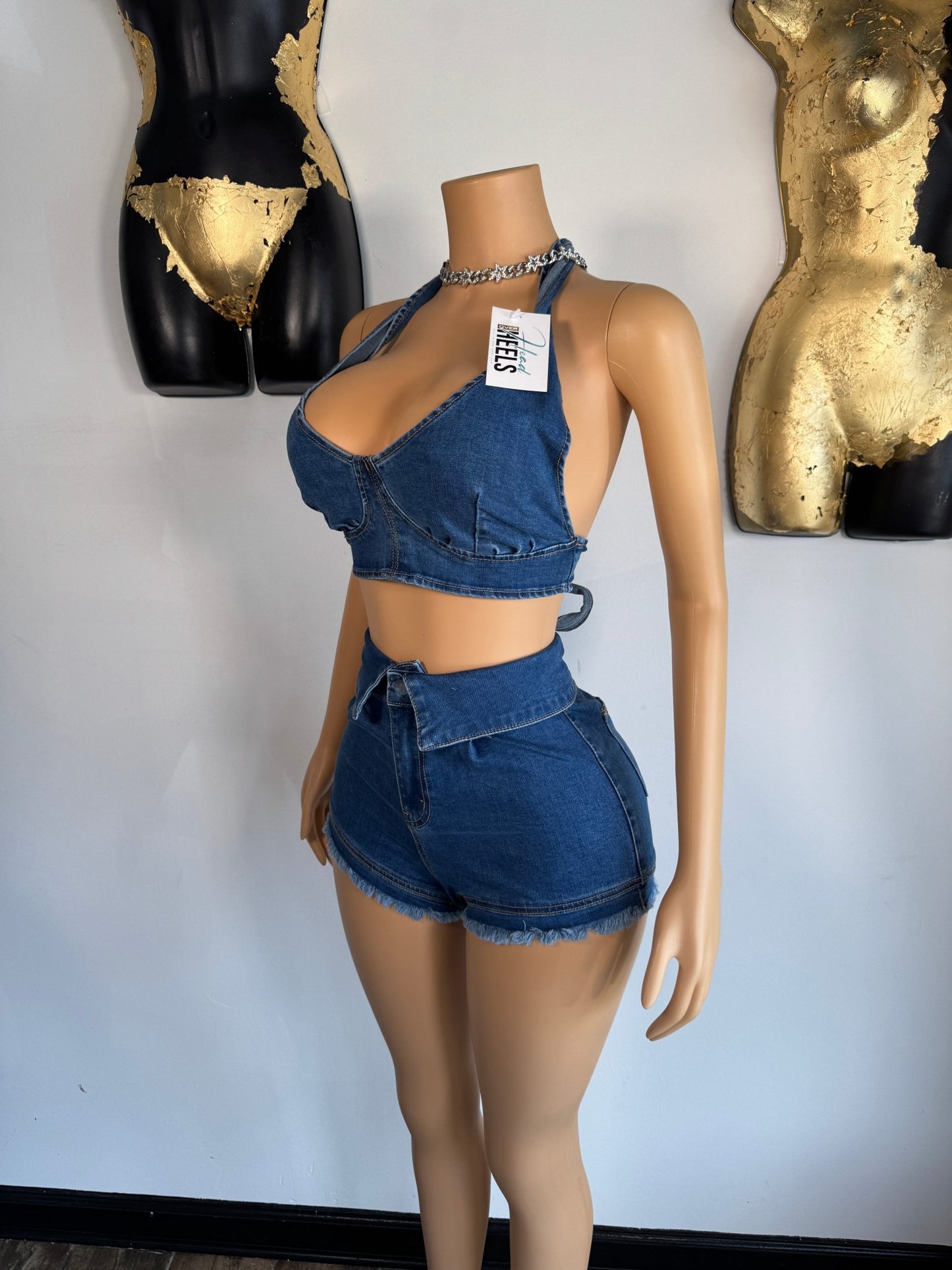 My Way Short Set - Denim - Head Over Heels: All In One Boutique