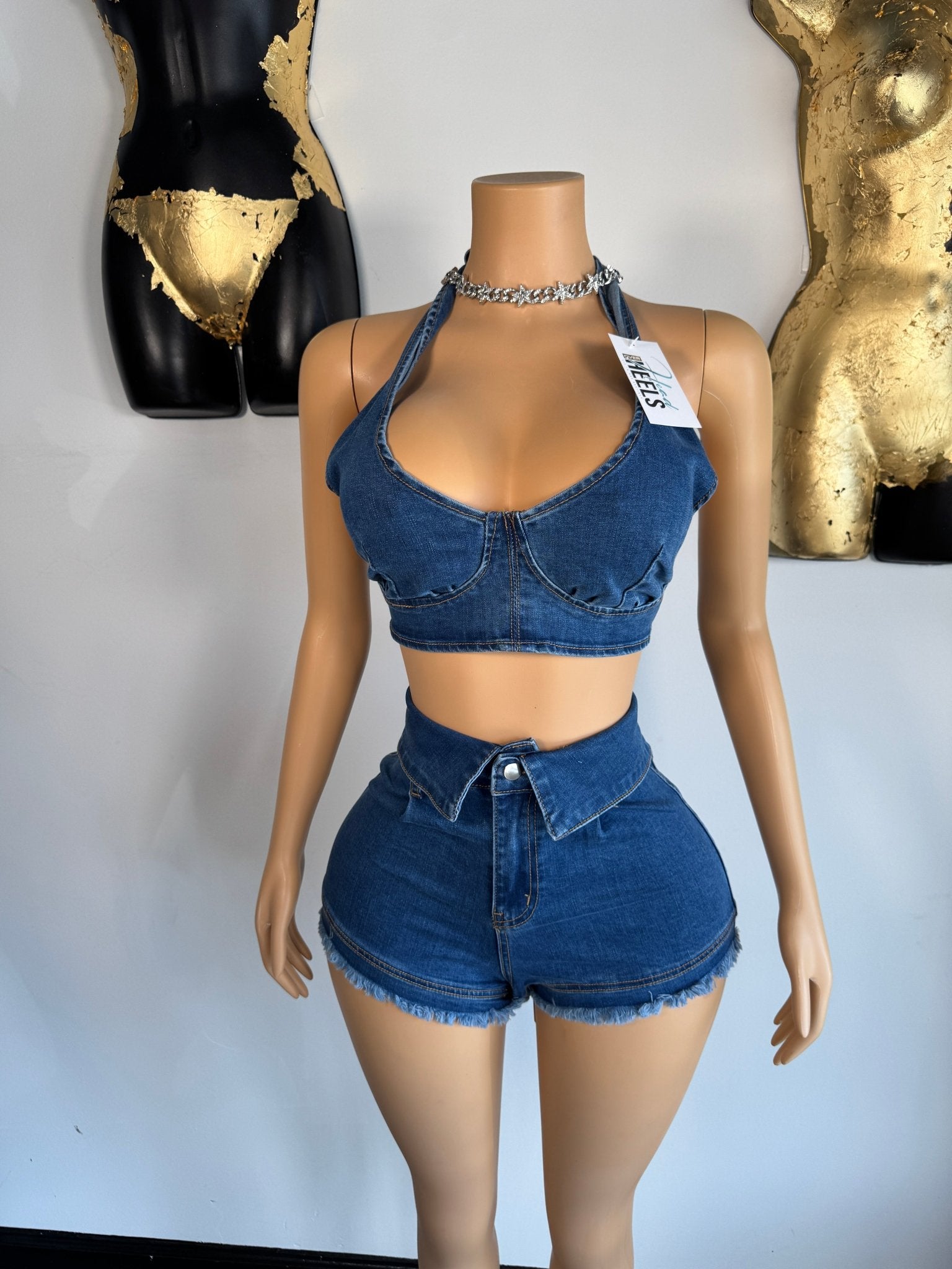 My Way Short Set - Denim - Head Over Heels: All In One Boutique