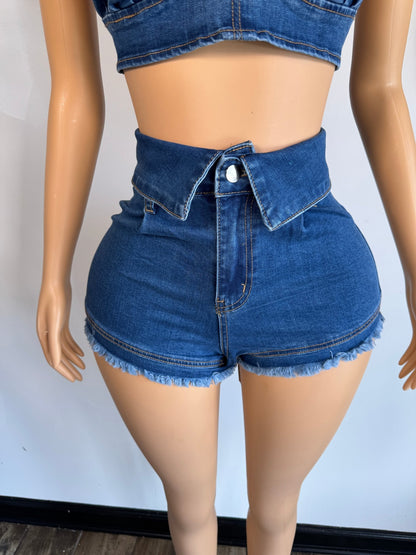 My Way Short Set - Denim - Head Over Heels: All In One Boutique