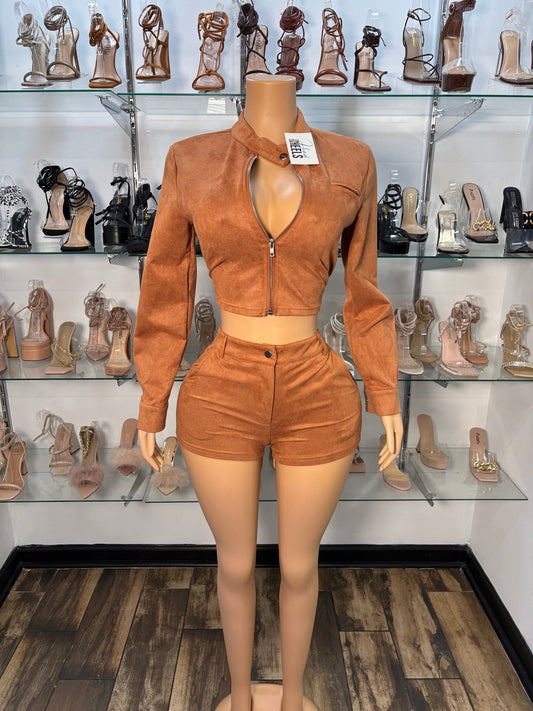 Mz. Monroe Short Set - Tan - Head Over Heels: All In One Boutique