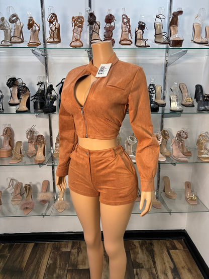 Mz. Monroe Short Set - Tan - Head Over Heels: All In One Boutique