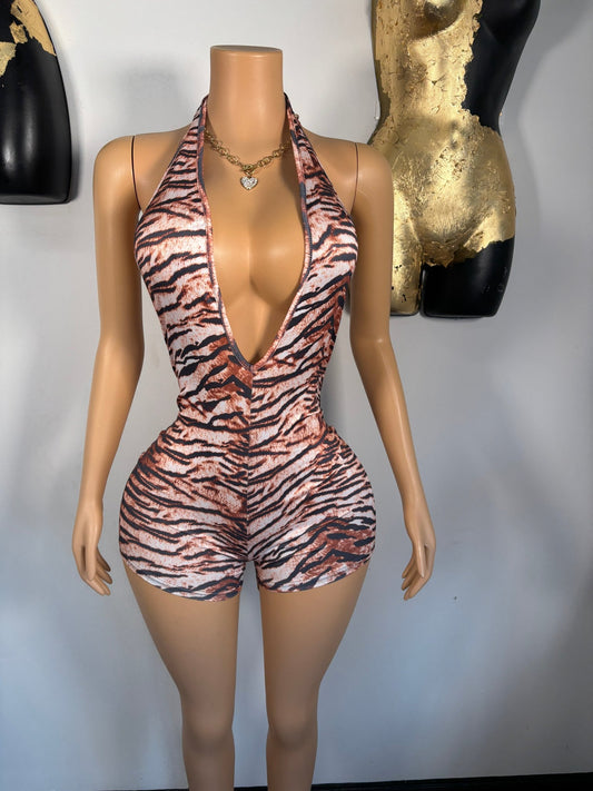 Mz. Stunna Romper - Tiger - Head Over Heels: All In One Boutique