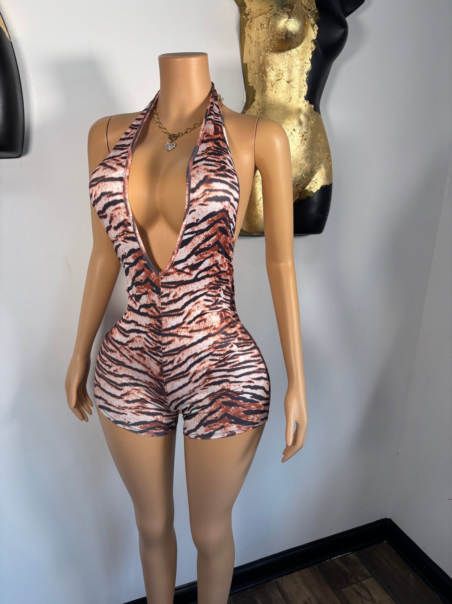 Mz. Stunna Romper - Tiger - Head Over Heels: All In One Boutique