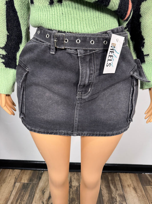 Natty Denim Skirt - Black - Head Over Heels: All In One Boutique