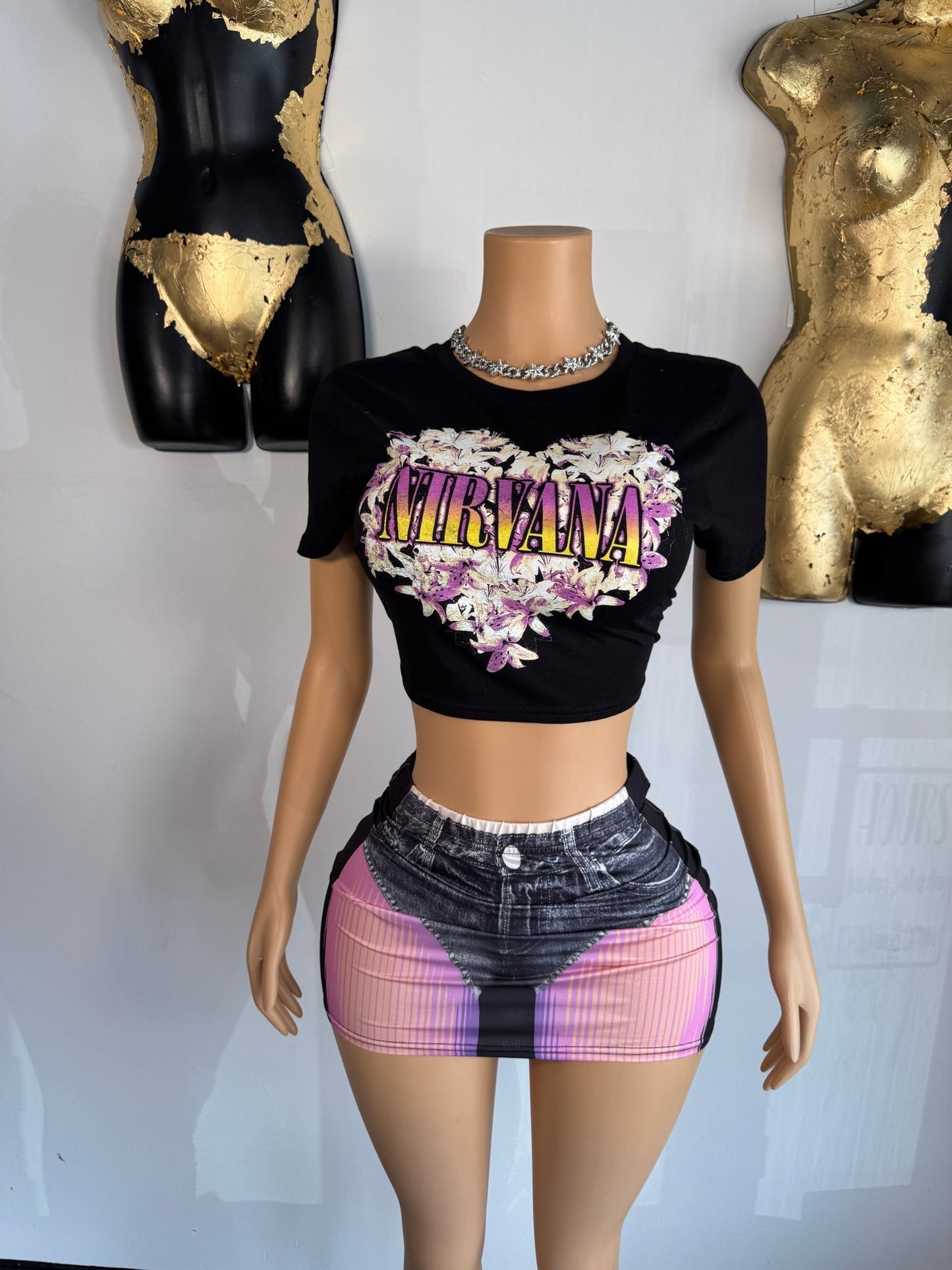 Nirvana Baby Tee - Black - Head Over Heels: All In One Boutique