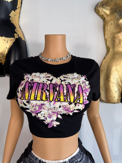 Nirvana Baby Tee - Black - Head Over Heels: All In One Boutique