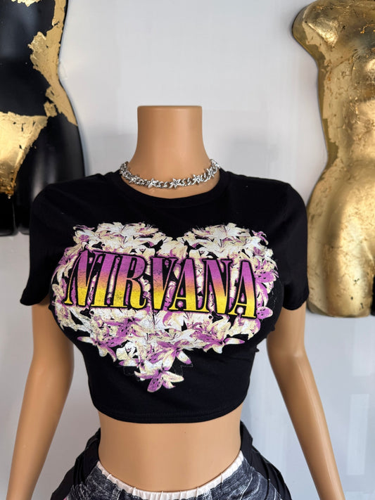 Nirvana Baby Tee - Black - Head Over Heels: All In One Boutique