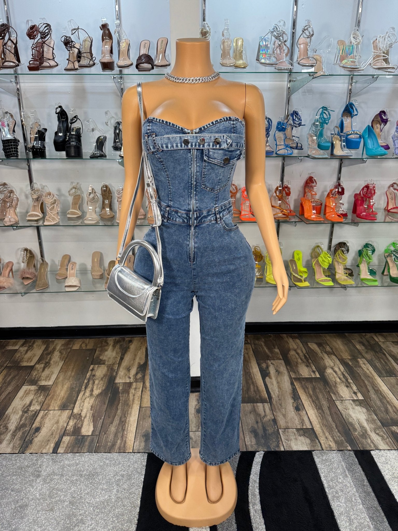 On My Body Strapless Jumper - Denim - Head Over Heels: All In One Boutique