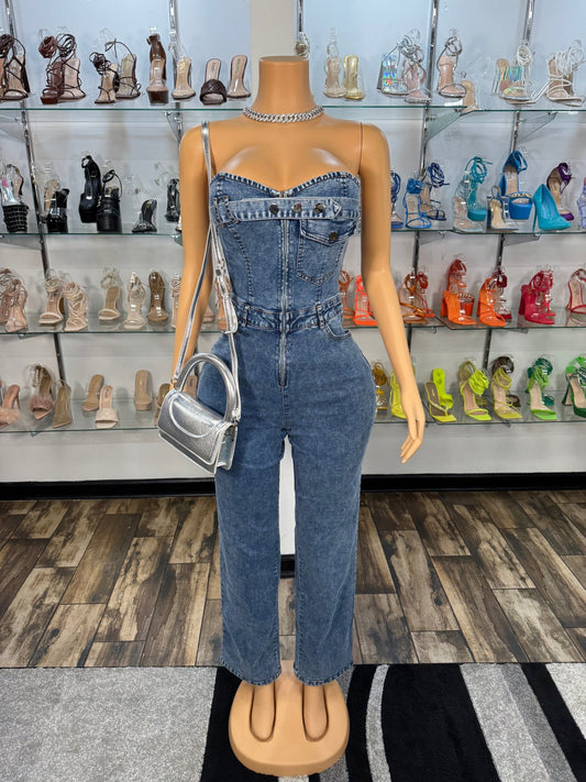 On My Body Strapless Jumper - Denim - Head Over Heels: All In One Boutique