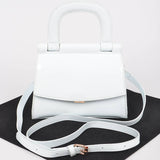 Patent Leather Top Handle Clutch- White (Final Sale)