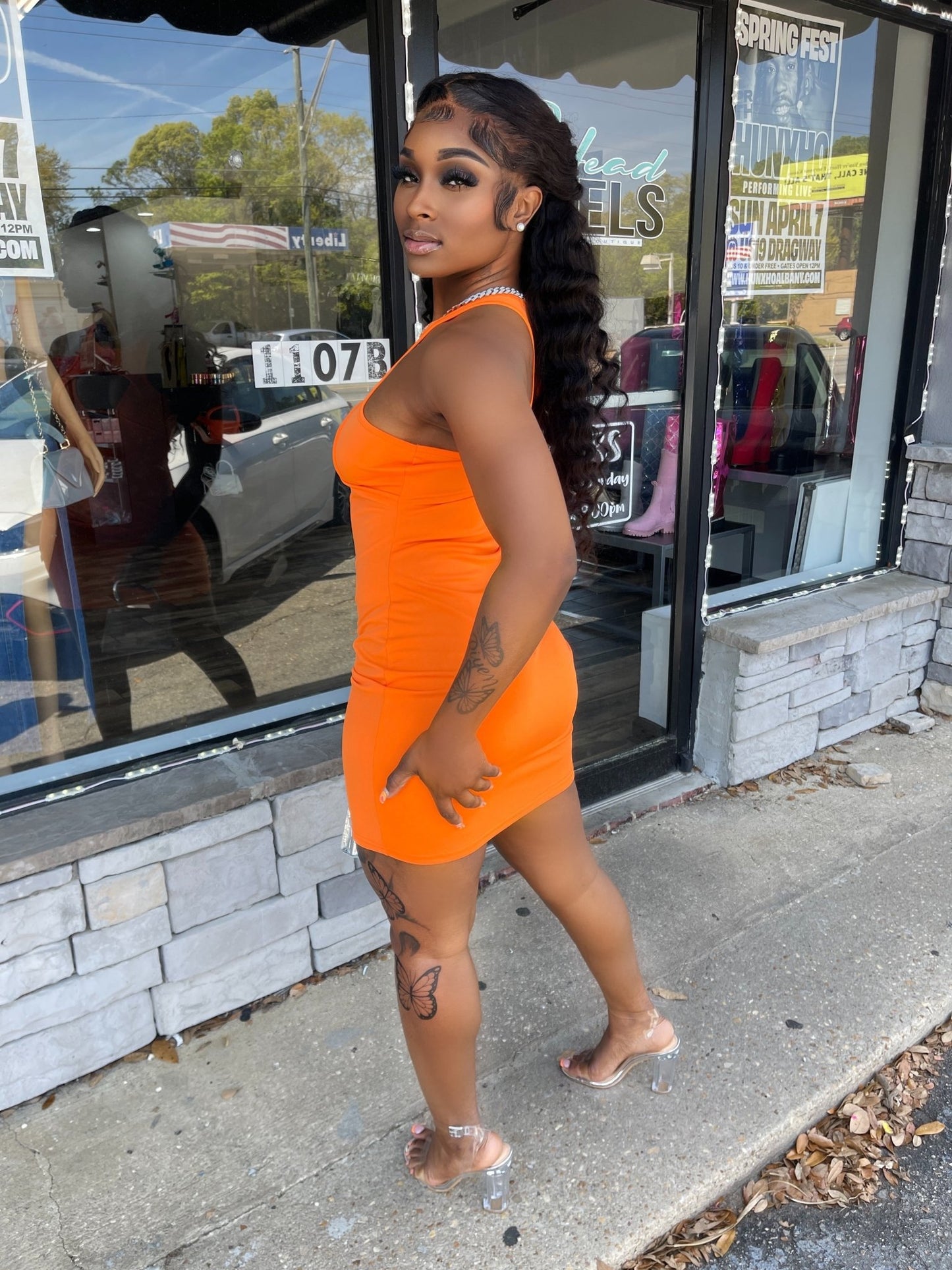 Payton Dress- Orange - Head Over Heels: All In One Boutique