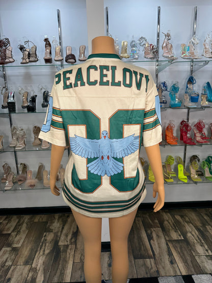 Peace Love Jersey - Nude - Head Over Heels: All In One Boutique