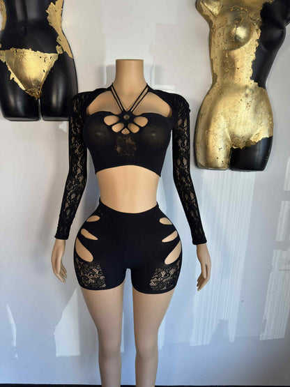 Polly Short Set - Black (FINAL SALE) - Head Over Heels: All In One Boutique
