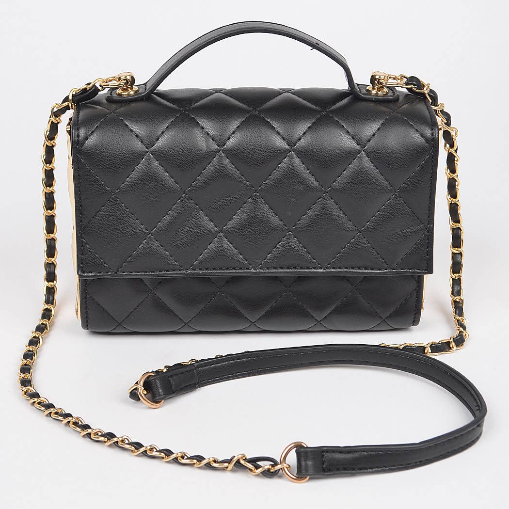 Quilted Flap Bag - Black (Final Sale) - Head Over Heels: All In One Boutique