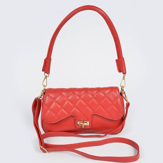 Quilted Shoulder Bag - Red (Final Sale) - Head Over Heels: All In One Boutique