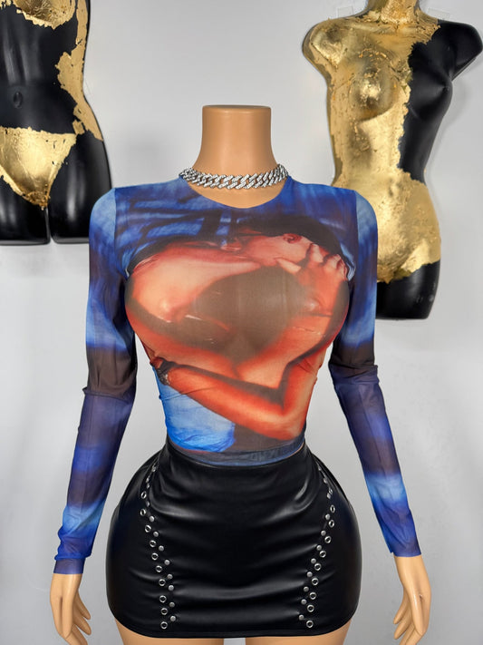 Real Love Mesh Top - Blue - Head Over Heels: All In One Boutique